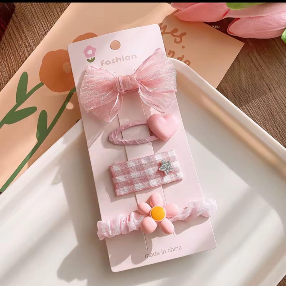 Pink Hair Accessories Set 2 different style packs